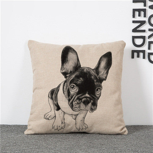 Online discount shop Australia - Cushion Cover Lovely Cute Pug Dog Pillowcases Cotton Linen Printed 18x18 inches Euro Pillow Covers Decorative Pillows