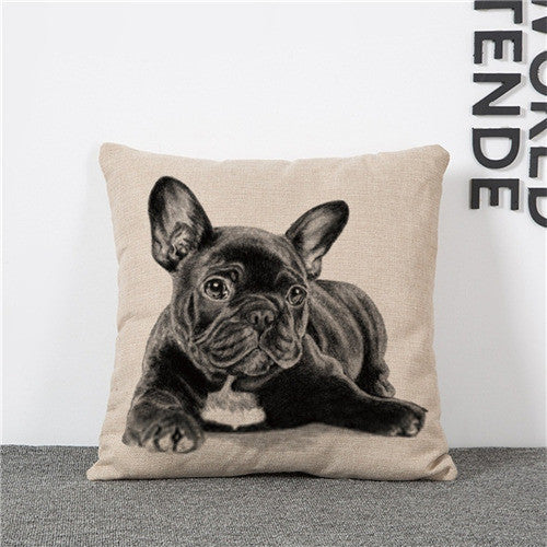 Online discount shop Australia - Cushion Cover Lovely Cute Pug Dog Pillowcases Cotton Linen Printed 18x18 inches Euro Pillow Covers Decorative Pillows