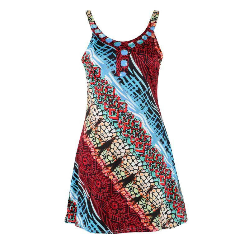 Women Summer Beach Dresses Casual Sleeveless Tank Push Up Evening Party Short A Line Dress Y6