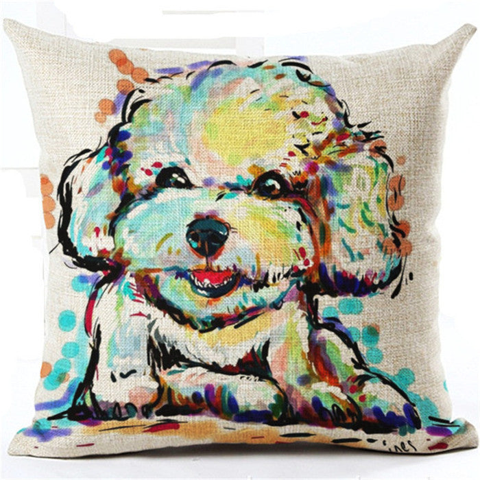Online discount shop Australia - Fashion Style Cartoon dog Cushion Customized Throw Pillow Home Decorative Cotton Linen Square Printing