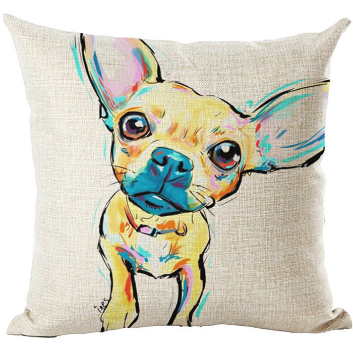 Online discount shop Australia - Fashion Style Cartoon dog Cushion Customized Throw Pillow Home Decorative Cotton Linen Square Printing