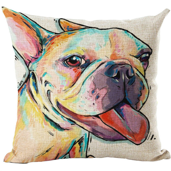 Online discount shop Australia - Fashion Style Cartoon dog Cushion Customized Throw Pillow Home Decorative Cotton Linen Square Printing