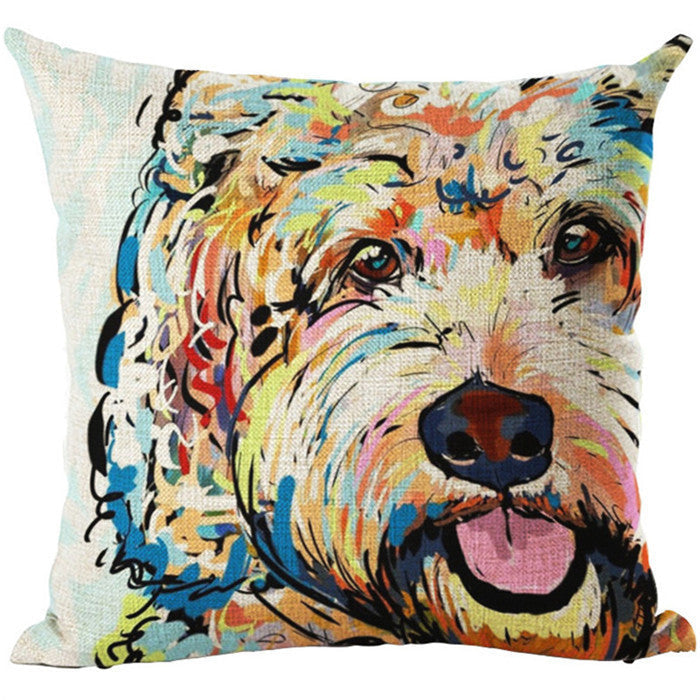 Online discount shop Australia - Fashion Style Cartoon dog Cushion Customized Throw Pillow Home Decorative Cotton Linen Square Printing