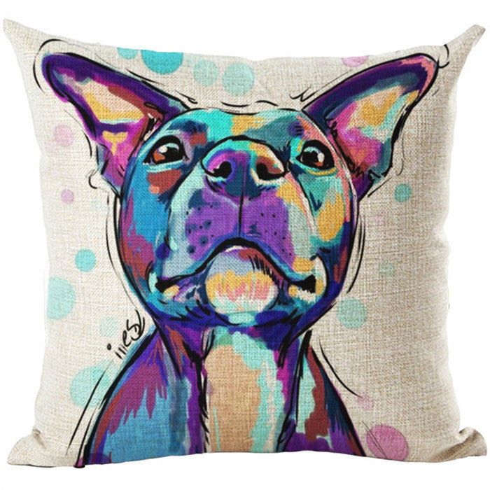 Online discount shop Australia - Fashion Style Cartoon dog Cushion Customized Throw Pillow Home Decorative Cotton Linen Square Printing