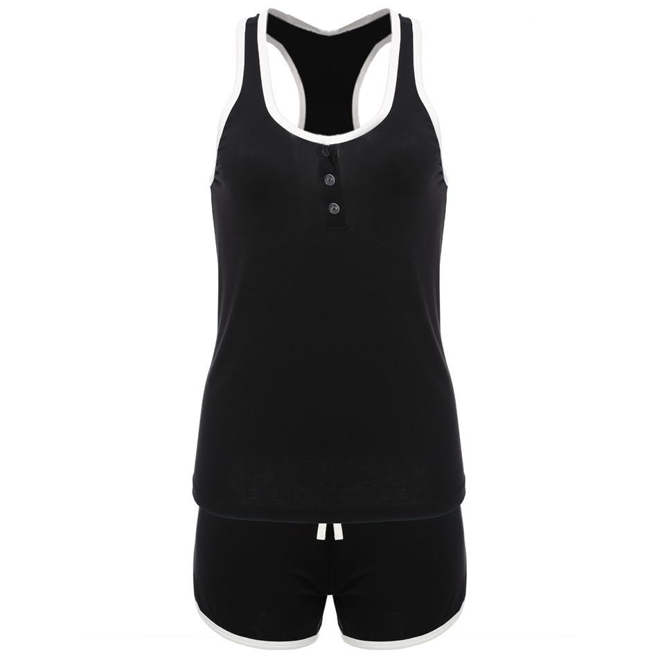 Women Short Pajamas Tank and Cami Set clothing Cotton Nightwear Suit