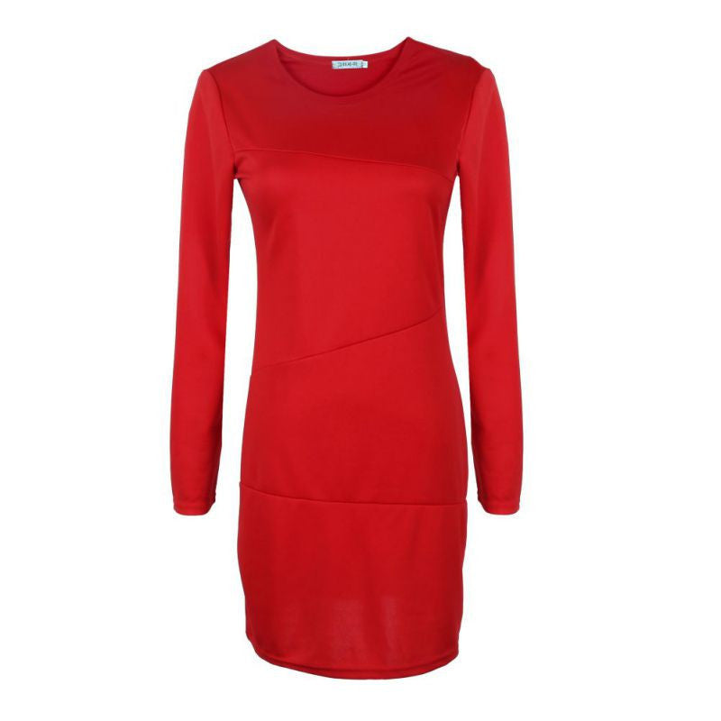 Online discount shop Australia - Autumn Vintage Sexy Women Casual Solid Bodycon Short Mini Pencil Dress Long Sleeve Party Slim Wrap Dresses Vestidos