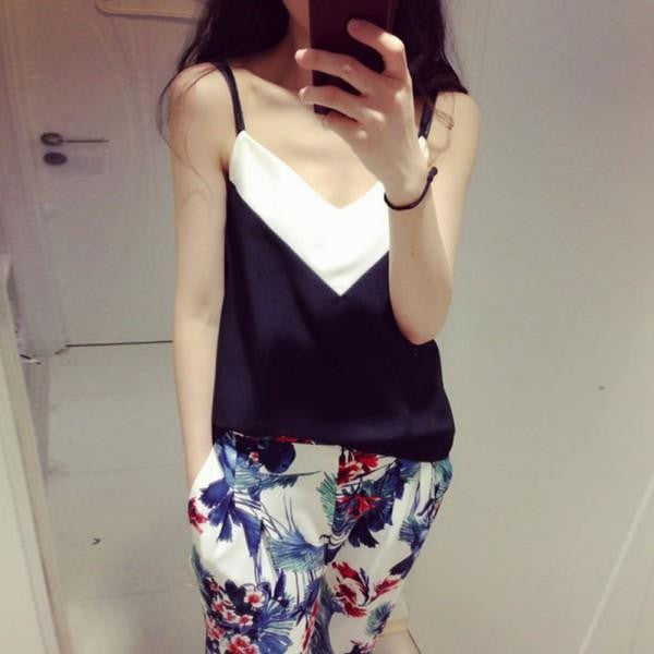 Online discount shop Australia - Fashion Women's V-Neck T-Shirt Tank Vest Tops Spaghetti Strap Girls