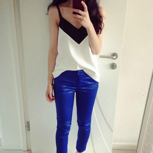 Online discount shop Australia - Fashion Women's V-Neck T-Shirt Tank Vest Tops Spaghetti Strap Girls