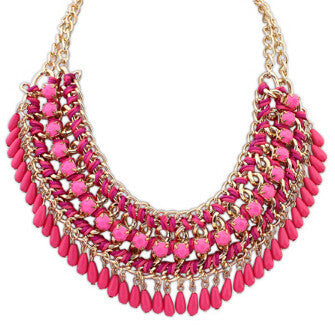 Online discount shop Australia - Layered Bohemian Tassel Fringe Drop Vintage Weave Multilayer Collar Necklace Choker Chain Bib Statement Necklace & Pendants