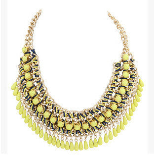 Online discount shop Australia - Layered Bohemian Tassel Fringe Drop Vintage Weave Multilayer Collar Necklace Choker Chain Bib Statement Necklace & Pendants