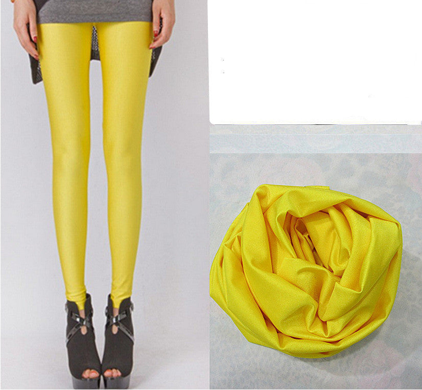 Online discount shop Australia - Neon Leggings New Autum Solid Candy Cotton Leggins For Women Fashion Slim Workout Pants Push Up Thin Leggins HDDK0022