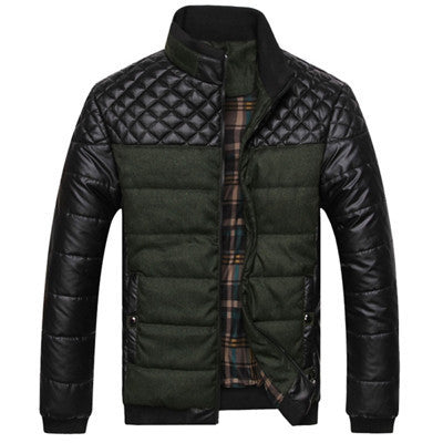 Classic Brand Men Fashion Warm Jackets Plus Size L-4XL Patchwork Plaid Design Young Man Casaul Coats, EDA0116
