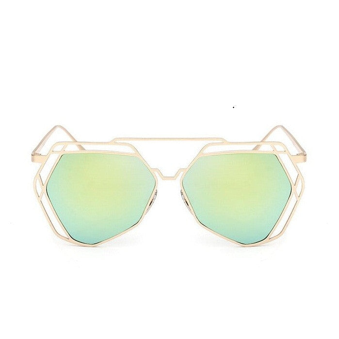 Brand Designer New Big Mirror Sunglasses Women Hexagon Lovers Hippie Ladies Sunglasses UV400 Pilot Rose Gold Sun Glasses - CelebritystyleFashion.com.au online clothing shop australia
