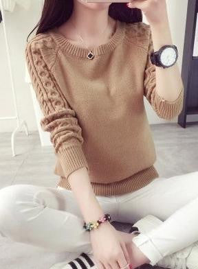 High Quality Women Sweater Retro Twist Round Neck Long-sleeved Knitted Pullover Sweaters 8303 - CelebritystyleFashion.com.au online clothing shop australia