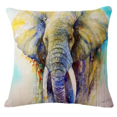 Style Elephant Printed Modern Minimalist Linen Cotton Cushion For Sofa Home Decorative Pillow Throw