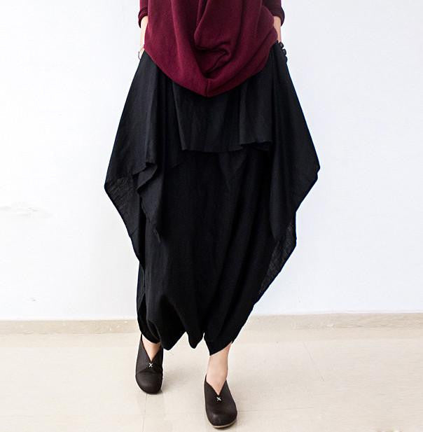 Women Pants Cotton Linen Ruffled Harem Pants Women Trousers Women Camouflage Casual Pants Women