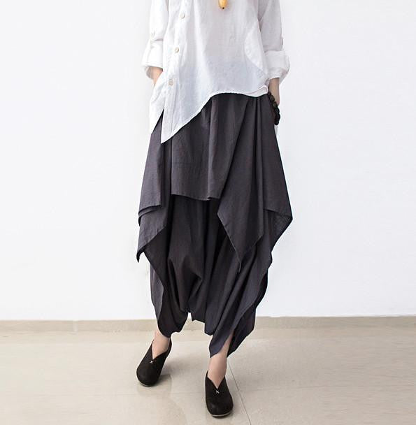Women Pants Cotton Linen Ruffled Harem Pants Women Trousers Women Camouflage Casual Pants Women