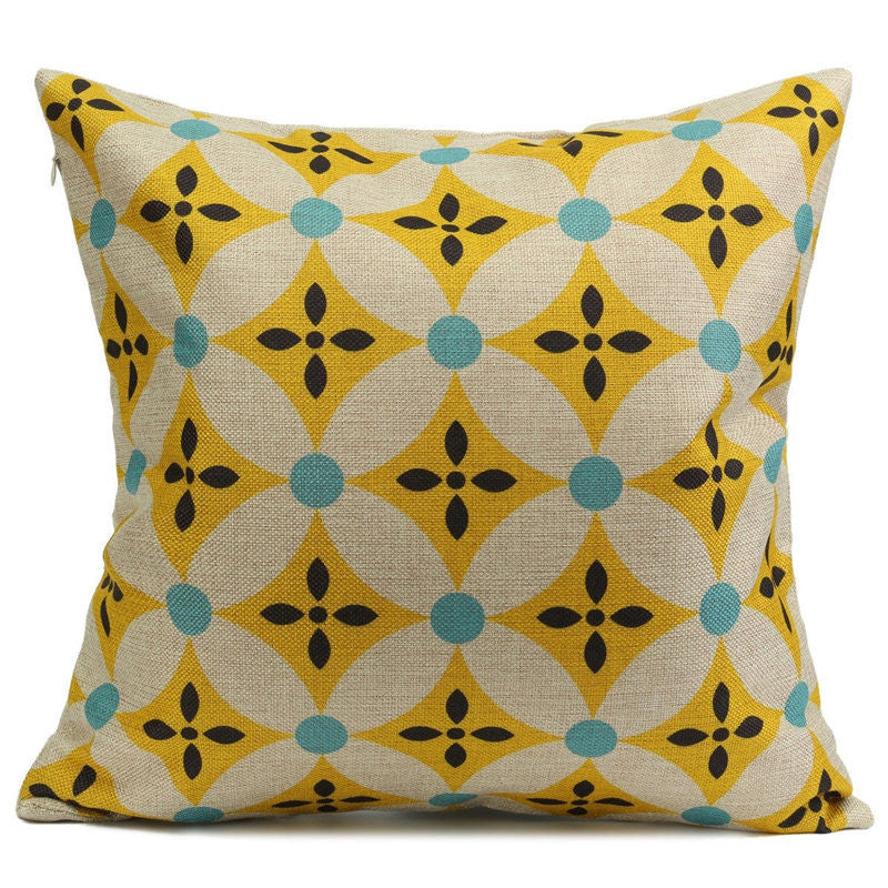 Online discount shop Australia - Cushion Cover Nordic Pillow Case Cotton Linen Flower Round 3D Board Cushion Cover Home Decorative Pillow Cover