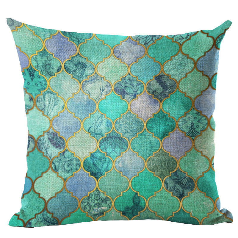 Online discount shop Australia - Colorful Geometric Cushion Cover 45x45CM (18x18IN) Hexagon Plaid Pillow Cover Pillow Case Home Decor