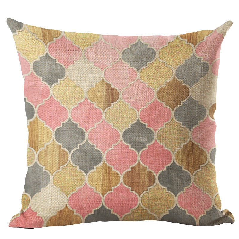 Online discount shop Australia - Colorful Geometric Cushion Cover 45x45CM (18x18IN) Hexagon Plaid Pillow Cover Pillow Case Home Decor