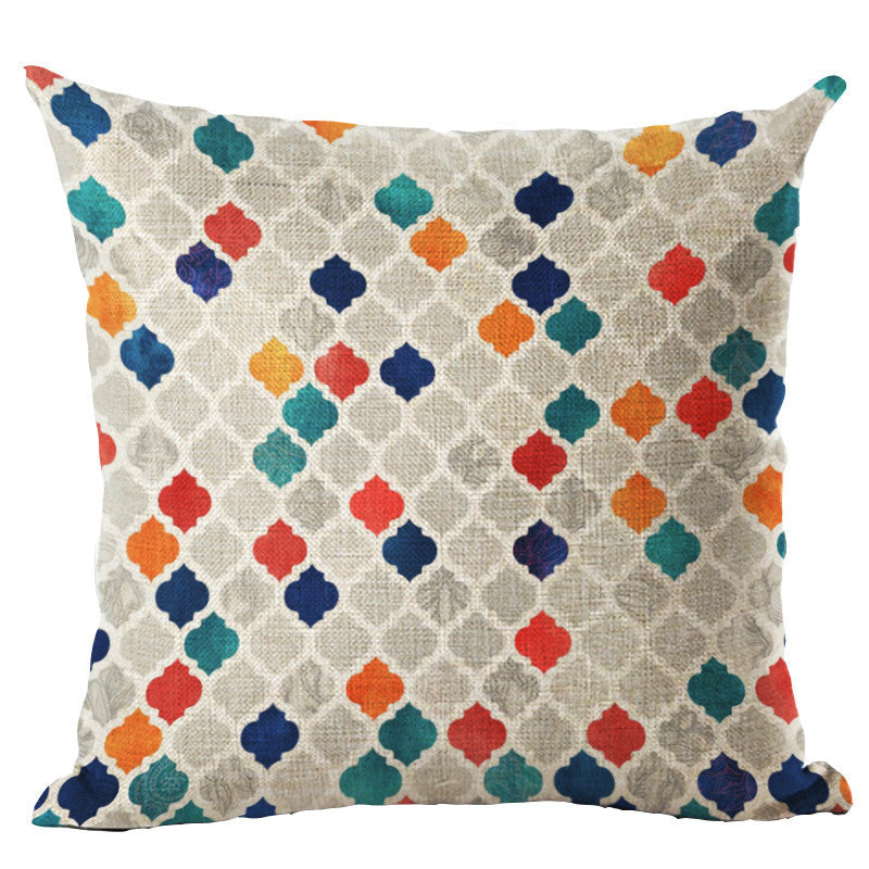 Online discount shop Australia - Colorful Geometric Cushion Cover 45x45CM (18x18IN) Hexagon Plaid Pillow Cover Pillow Case Home Decor