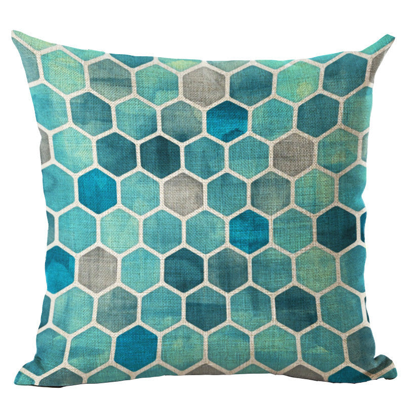Online discount shop Australia - Colorful Geometric Cushion Cover 45x45CM (18x18IN) Hexagon Plaid Pillow Cover Pillow Case Home Decor