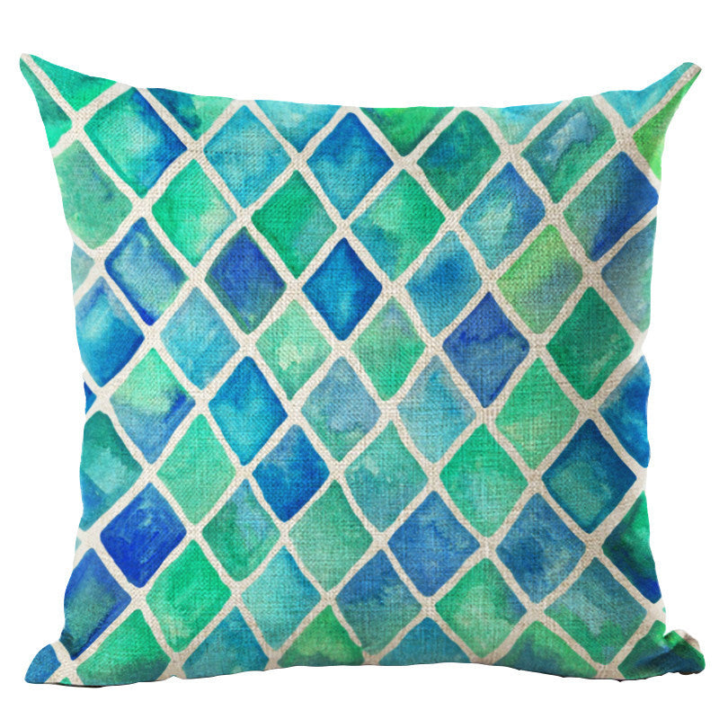 Online discount shop Australia - Colorful Geometric Cushion Cover 45x45CM (18x18IN) Hexagon Plaid Pillow Cover Pillow Case Home Decor