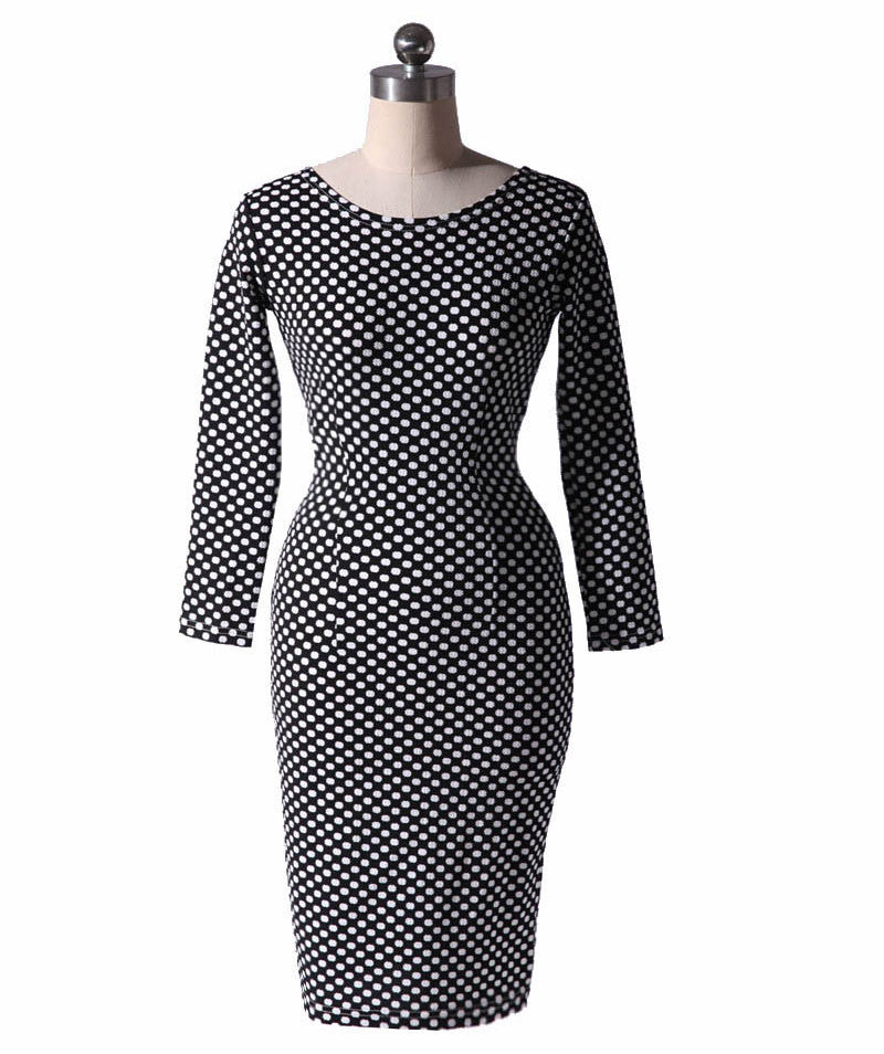 Plus Size 6XL Spring Fashion Women Long Sleeve O-Neck Floral Print Striped Plaid Casual Bodycon Dress 5XL XXXXL Elegant OL