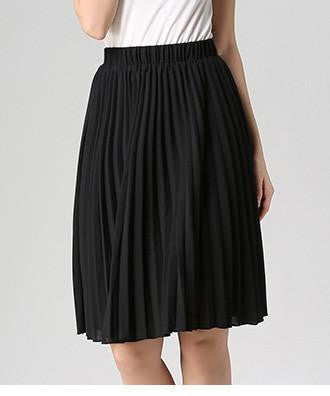 Women Chiffon Pleated Skirt Vintage High Waist Tutu Skirts Womens Saia Midi Rokken Summer Style Jupe Skirt