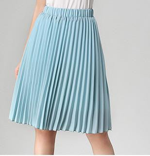 Women Chiffon Pleated Skirt Vintage High Waist Tutu Skirts Womens Saia Midi Rokken Summer Style Jupe Skirt