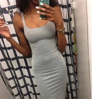 Online discount shop Australia - Casual Solid Vest Dress Sundresses Sleeveless Dress after the split dresses bandage dress