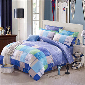 Online discount shop Australia - bedding sets 4pcs stripe duvet quilt cover for king queen full twin size bedclothes 100%cotton cartoon bed linen kids bedsheet