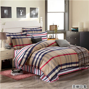 Online discount shop Australia - bedding sets 4pcs stripe duvet quilt cover for king queen full twin size bedclothes 100%cotton cartoon bed linen kids bedsheet