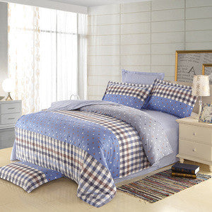 Online discount shop Australia - bedding sets 4pcs stripe duvet quilt cover for king queen full twin size bedclothes 100%cotton cartoon bed linen kids bedsheet