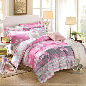 Online discount shop Australia - bedding sets 4pcs stripe duvet quilt cover for king queen full twin size bedclothes 100%cotton cartoon bed linen kids bedsheet