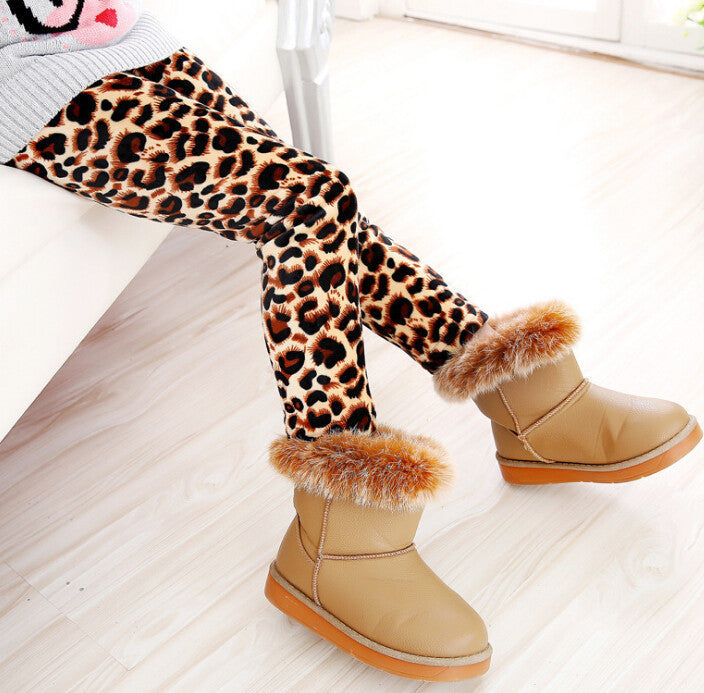 Online discount shop Australia - Girls Leggings Thick Warm Kids Pants Flower Children Velvet Trousers Baby Girl Clothes Leggings