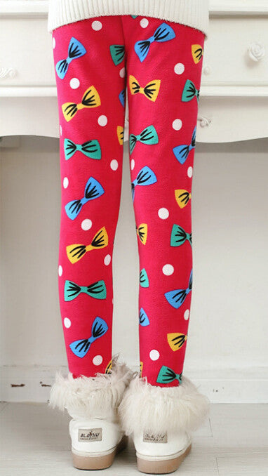 Online discount shop Australia - Girls Leggings Thick Warm Kids Pants Flower Children Velvet Trousers Baby Girl Clothes Leggings