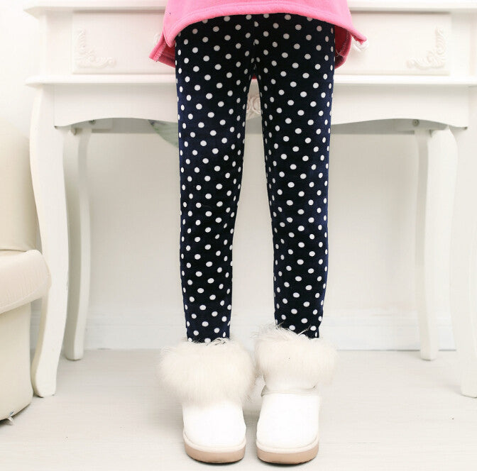 Online discount shop Australia - Girls Leggings Thick Warm Kids Pants Flower Children Velvet Trousers Baby Girl Clothes Leggings