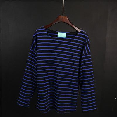 Online discount shop Australia - Ladies Casual Shirt Women's Red White Striped 3/4 sleeve  Tops For Woman Crew Neck Bottoming Tee Shirt 11 Colors