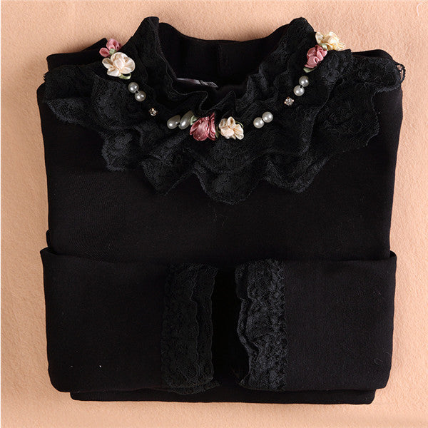 Fashion Children kids girls blouses Baby girls long sleeved school lace white shirts tops&tees TD014 - CelebritystyleFashion.com.au online clothing shop australia