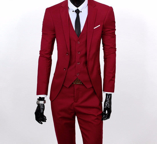 Online discount shop Australia - boutique men suit sets / Men's two button Blazers suit+vest+jacket pants