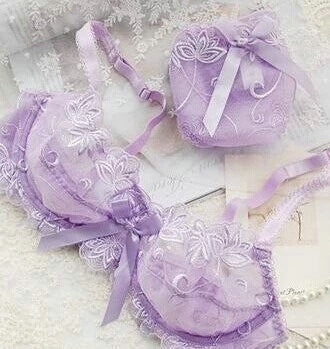 Underwear set thin female sexy push up ultra-thin transparent lace bra sexy lingerie bra and panty set