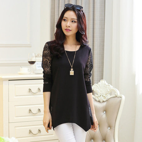 Online discount shop Australia - 5XL women tops vintage ladies lace top long sleeve shirt women blouses big plus size women clothes