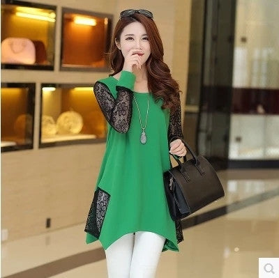 Online discount shop Australia - 5XL women tops vintage ladies lace top long sleeve shirt women blouses big plus size women clothes