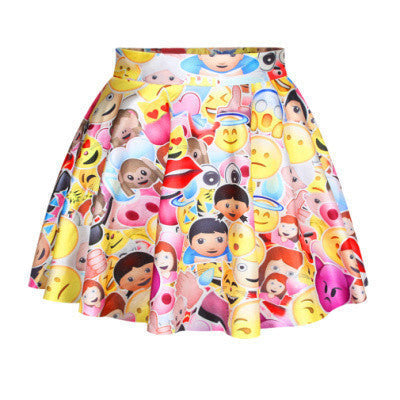 funny 3D skirt mini skirt white/black/blue color cartoon skirt