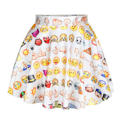 funny 3D skirt mini skirt white/black/blue color cartoon skirt