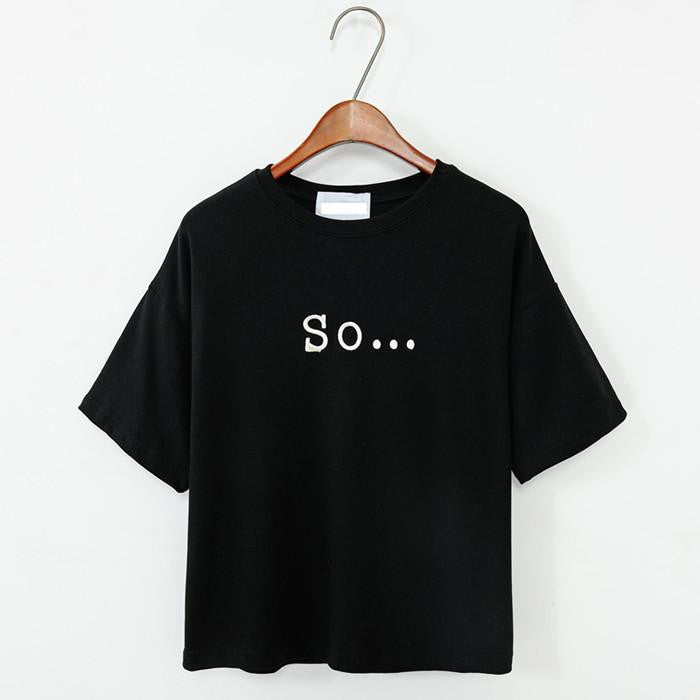 Style Women's T Shirt Women Tops Loose Embroidered Letters Cotton Short Sleeve T-shirt Female T Shirts