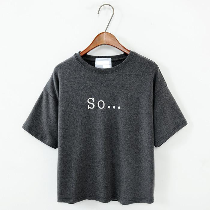 Style Women's T Shirt Women Tops Loose Embroidered Letters Cotton Short Sleeve T-shirt Female T Shirts