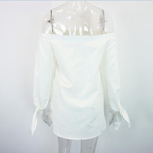 Online discount shop Australia - Girls White Blouse Women Tops beach short Elegant Bow Blue Off Shoulder Female Blouse Shirt Sexy Tops Kimono Cardigan