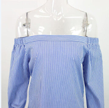 Online discount shop Australia - Girls White Blouse Women Tops beach short Elegant Bow Blue Off Shoulder Female Blouse Shirt Sexy Tops Kimono Cardigan